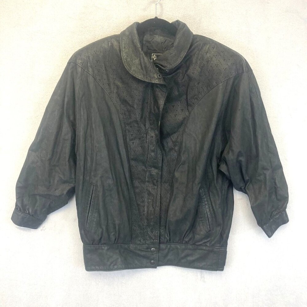 Vintage 80s 90s Gino di Giorgio Comit Leather Bomber Jacket Mens Medium Retro‎